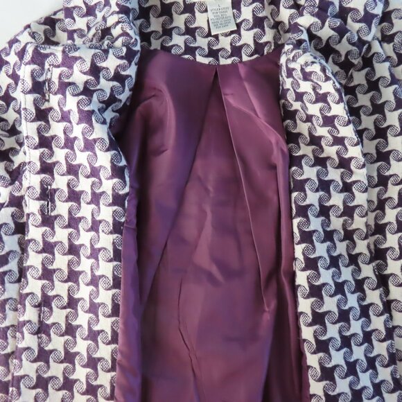 AAApple Blazer Lined Wool Blend Unique 3/4 Bell Sleeve peter Pan Collar Large - Picture 5 of 11